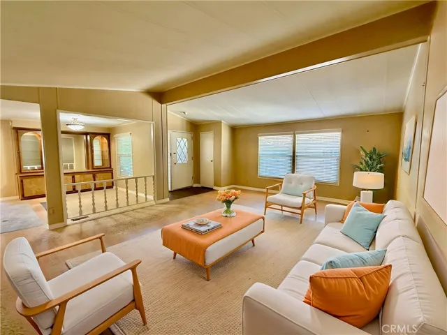 Living room, virtually staged