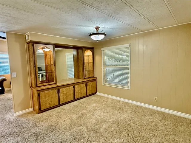 Built-in cabinet and display case at dining room