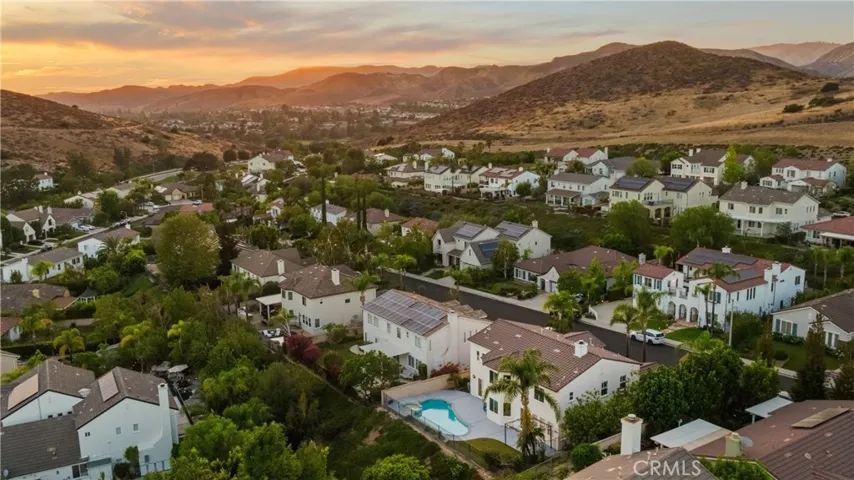 Aerial neighborhood panorama