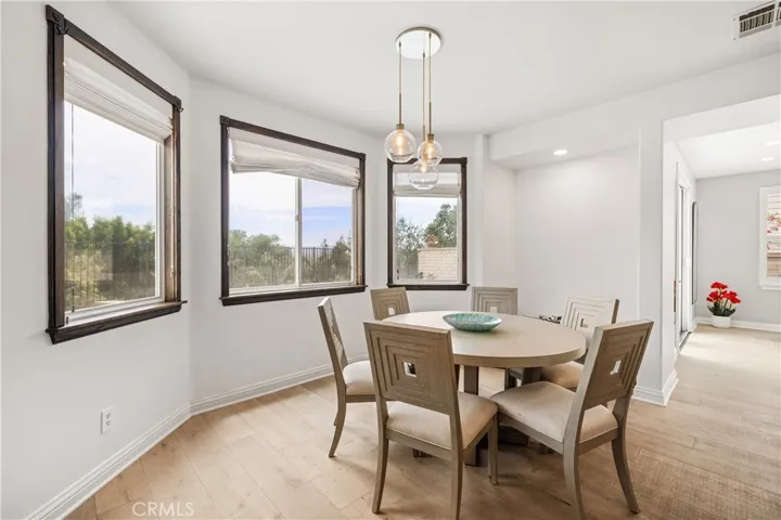 Breakfast nook overlooking the backyard