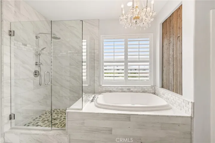 Relaxing soaking tub with natural light