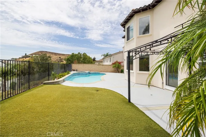Backyard with lawn and pool