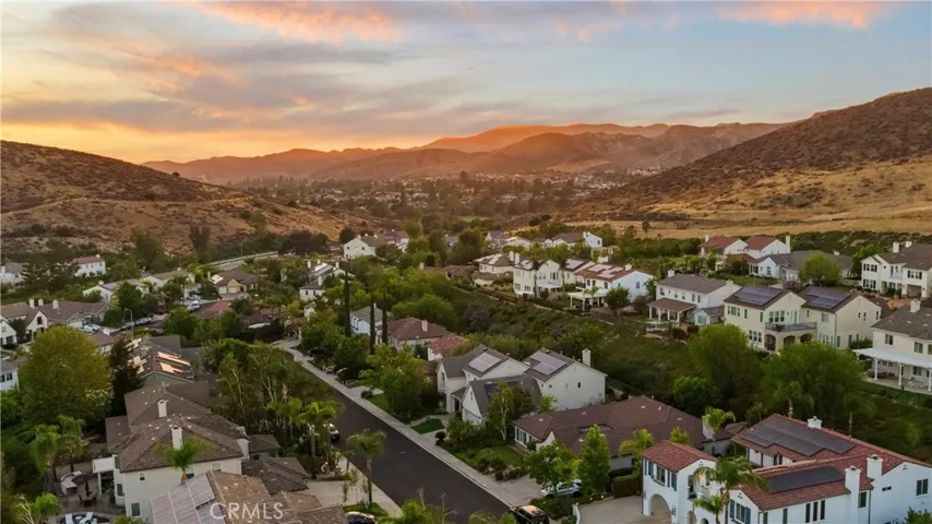 Sunset over the surrounding community
