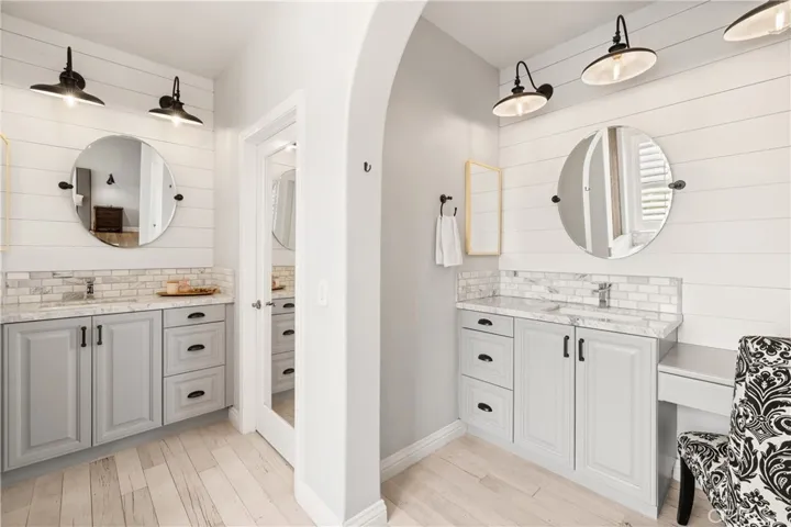 Dual vanity in the primary bathroom