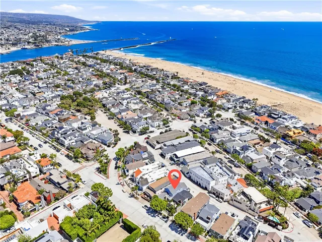 Aerial view showing beach and wedge