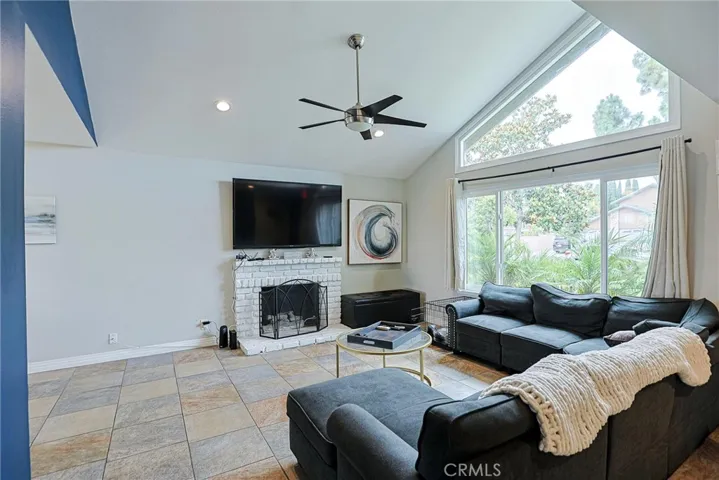 Ceiling fan in living room