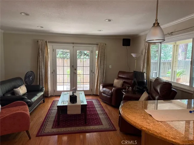 Separate family room.