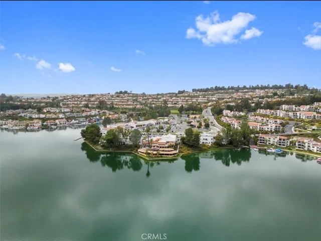 Aerial perspective showcasing the natural beauty and residential appeal of the Lake Mission Viejo area.