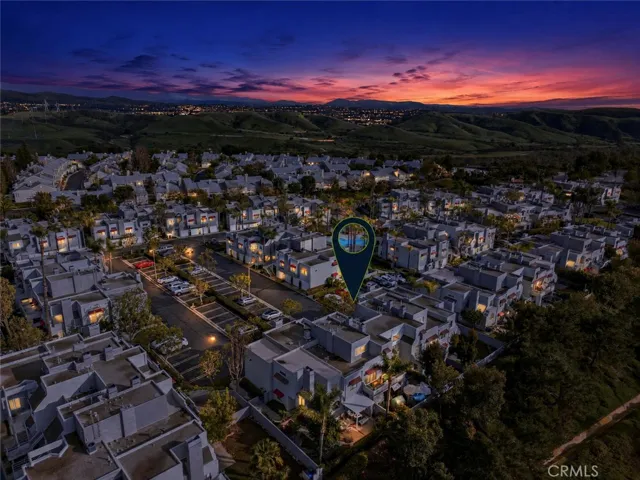 Twilight Photo: Aerial view showcasing the central Mission Viejo location.