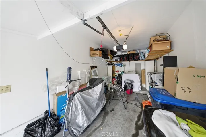 Interior garage space offering storage and parking.