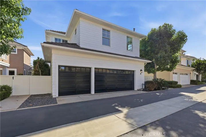 Outside of 3-car garage