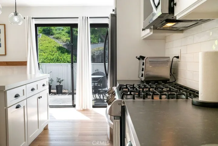 Partial view of patio from kitchen.