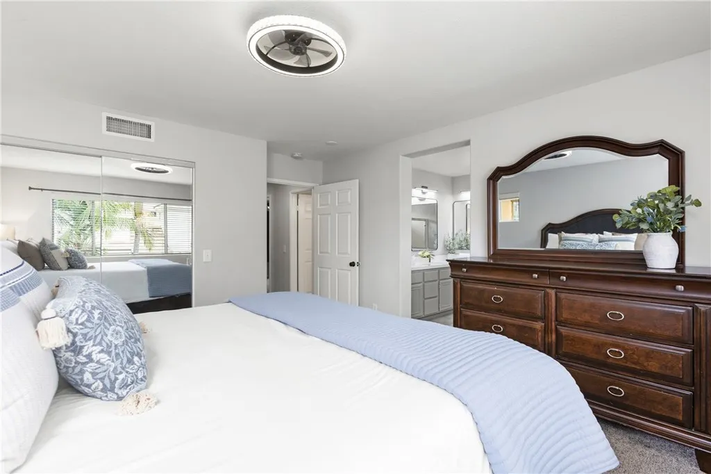 Primary suite features walk in closet