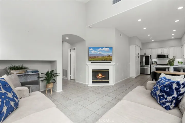 Fireplace with mantel and the perfect TV wall