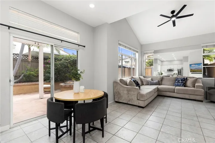 Living areas open to the private back yard