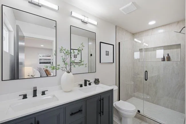 Primary Bath with dual sink vanity