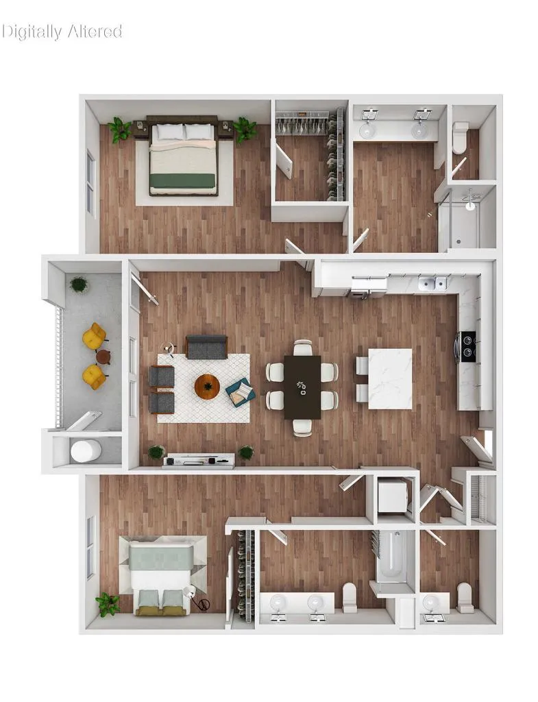FLOOR PLAN 2A - 2 BED 2.5 BATH