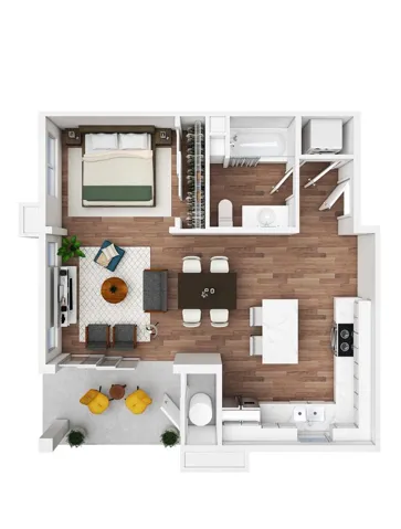 FLOOR PLAN STUDIO - 0 BED 1 BATH