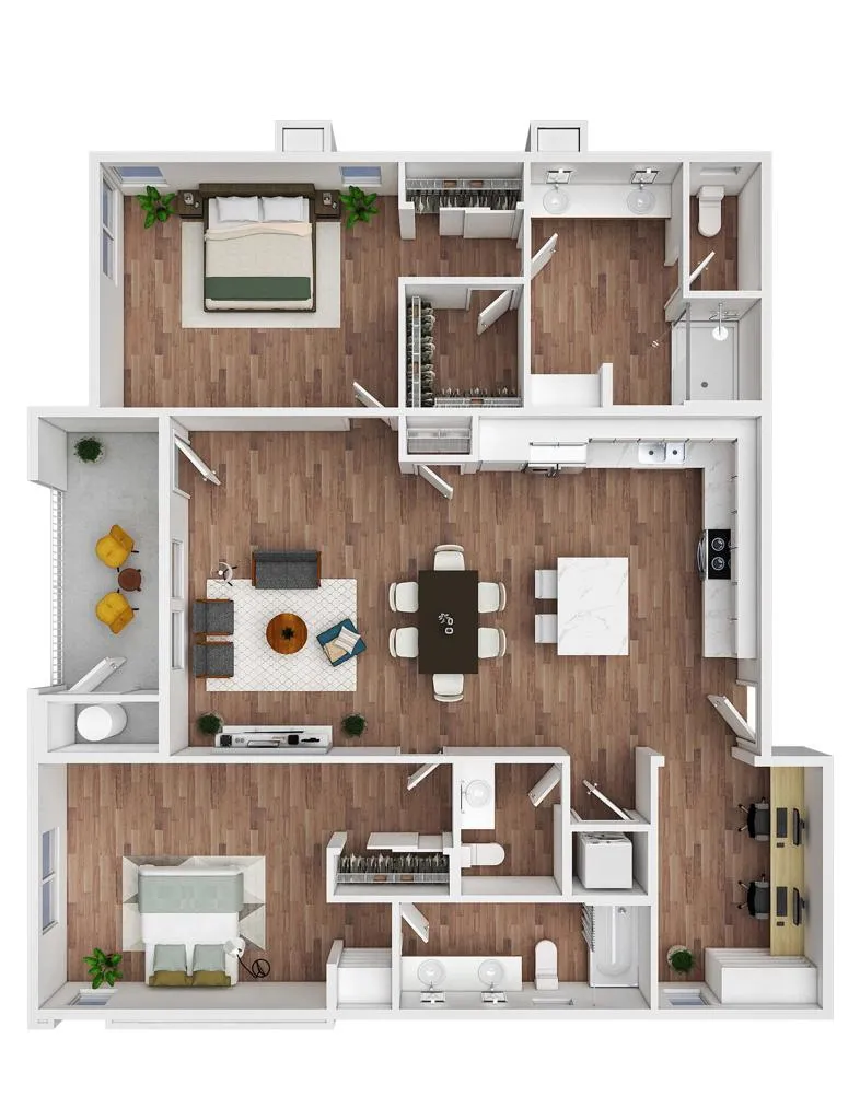 FLOOR PLAN 2B - 2 BED 2.5 BATH + OFFICE FLOOR PLAN 2B - 2 BED 2.5 BATH + OFFICE