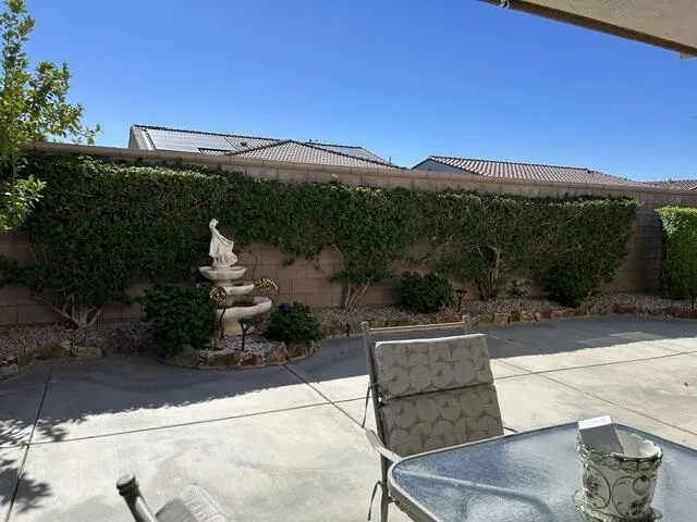 Patio with water feature
