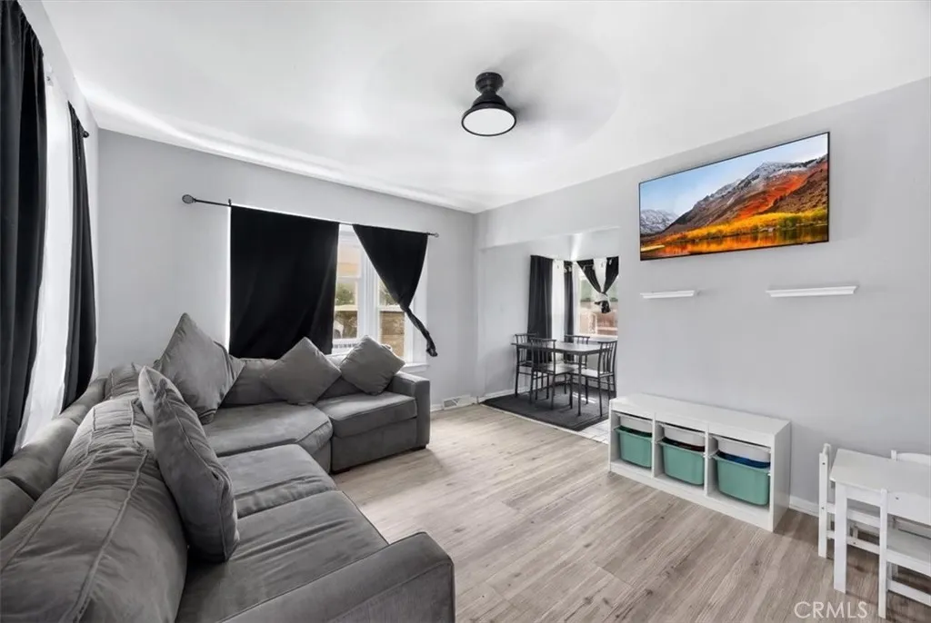 Unit A Living Room with bay window