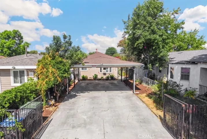 Front elevation with covered carport