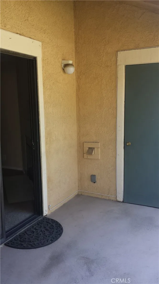 Balcony with storage closet