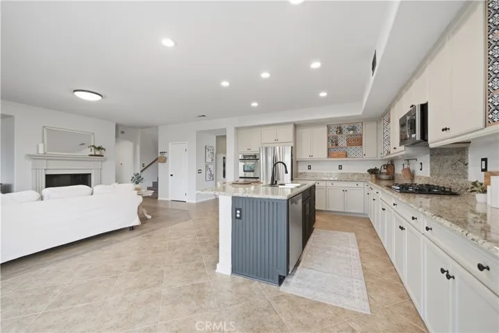 Kitchen opens to family room