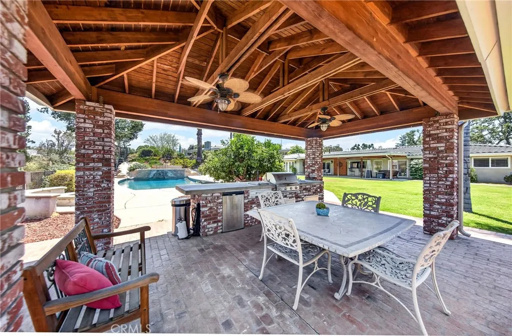 Large Gazebo with built in bbq, fridge and sink.