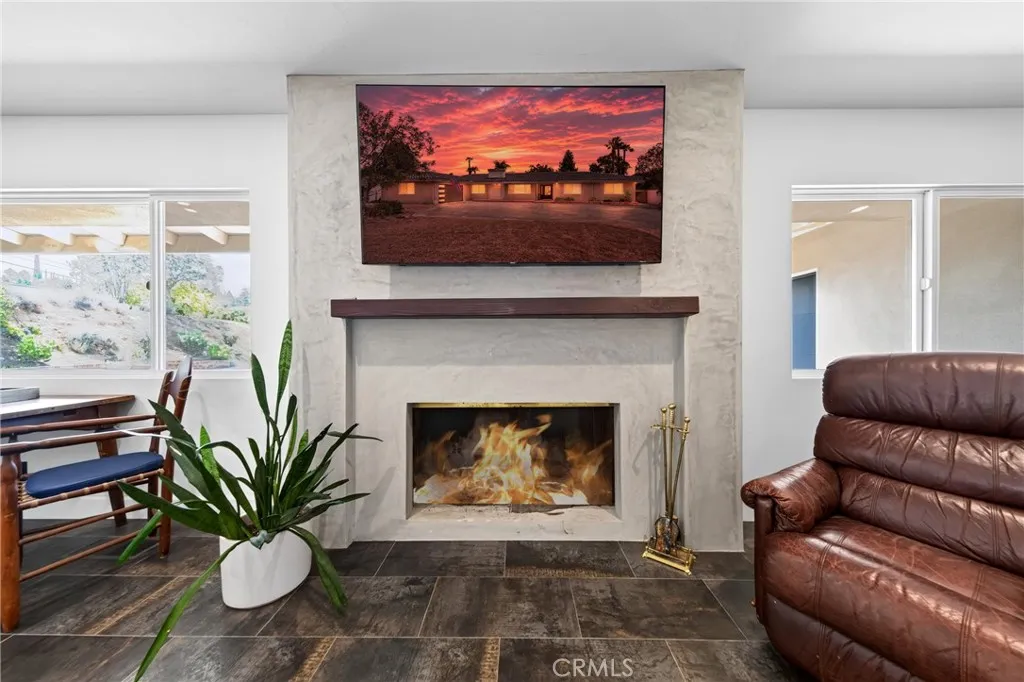 family room facing fireplace