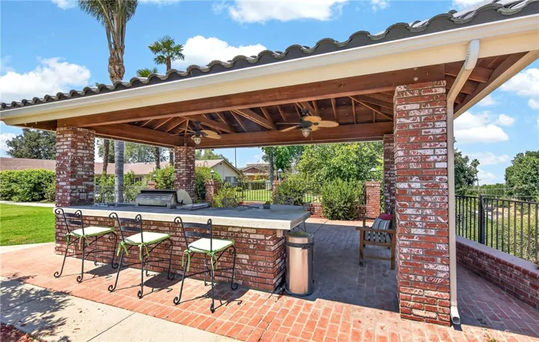 View of gazebo from the edge of the pool