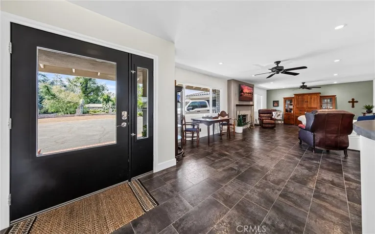 entrance, angle  looking into the family room.