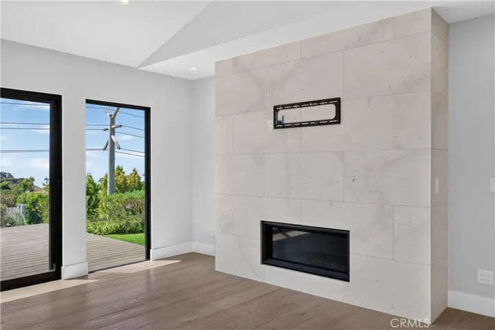 Beautiful limestone gas fireplace