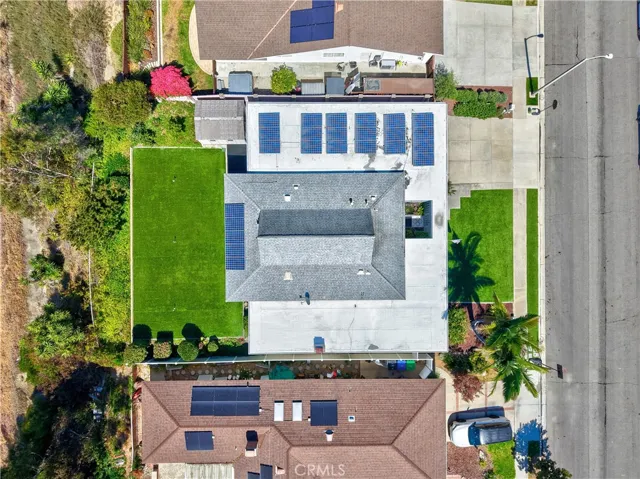 Overhead shot of the house.