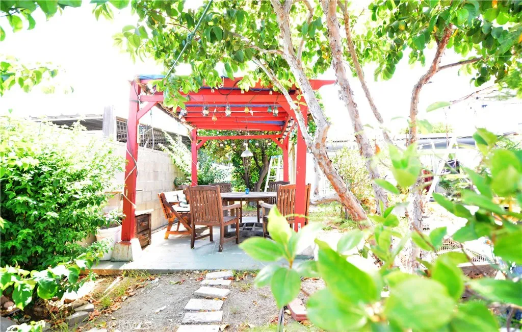 Here is a Pergola with a seating area