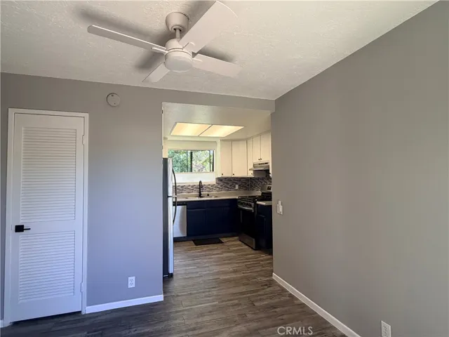 View from dining area into kitchen