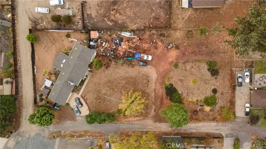 Aerial of easement roads that are a part of the property.