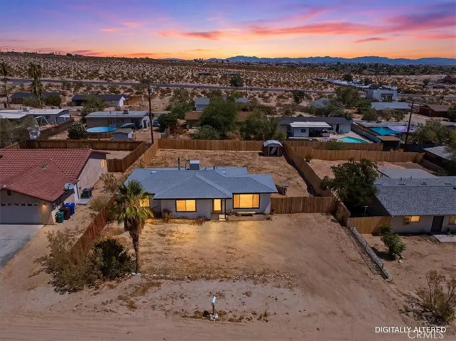 Aerial Front View at Twilight