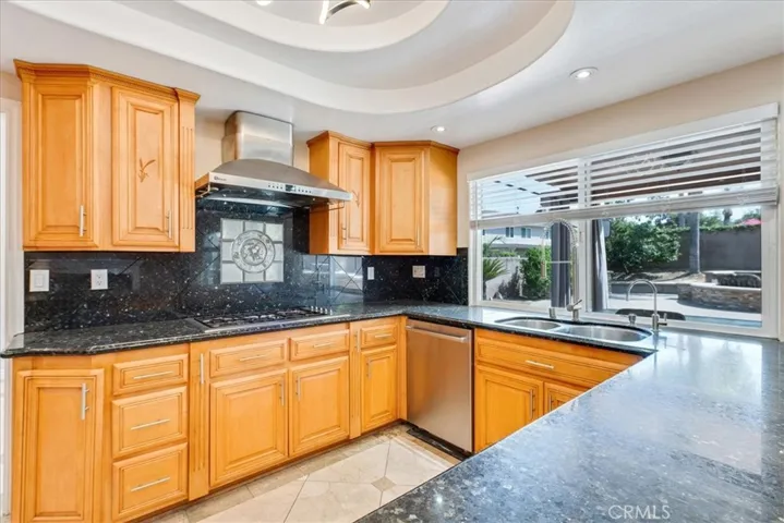 Custom kitchen with granite counter top