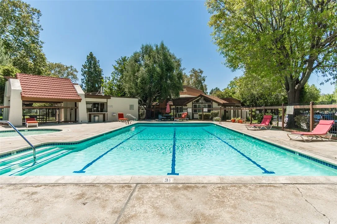 Community pool area next to unit