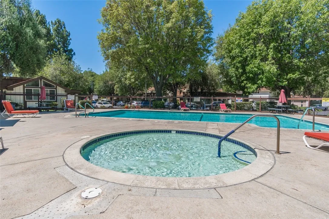 Community pool area next to unit