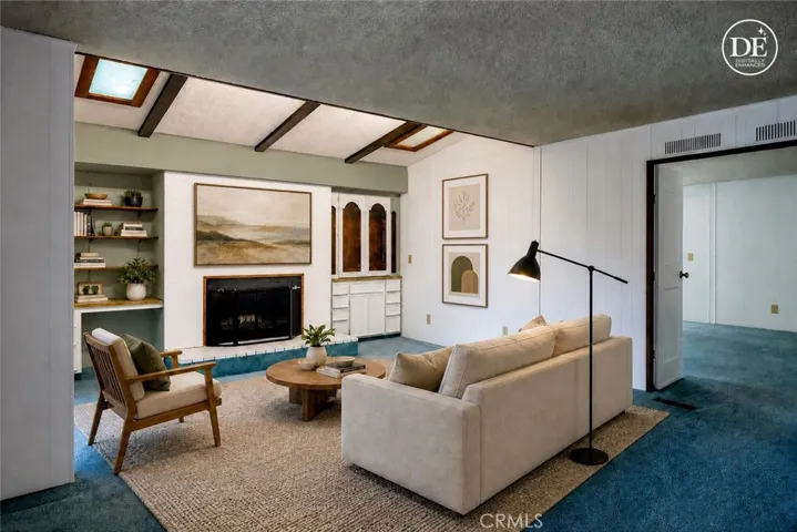 Family room virtually staged