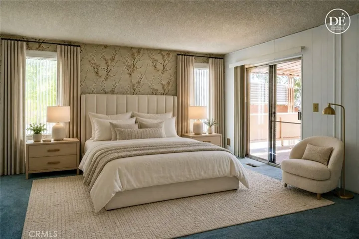 Primary bedroom virtually staged