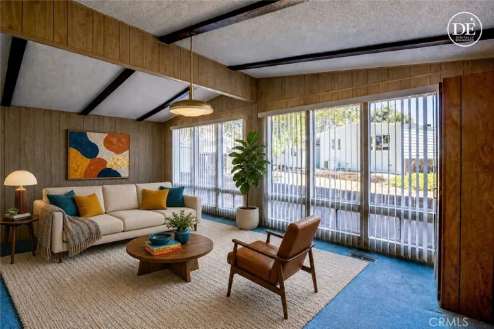 Living room virtually staged