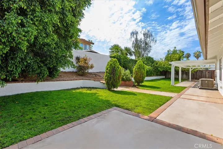 Back yard with side walks