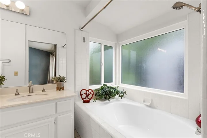 large socking tub and shower