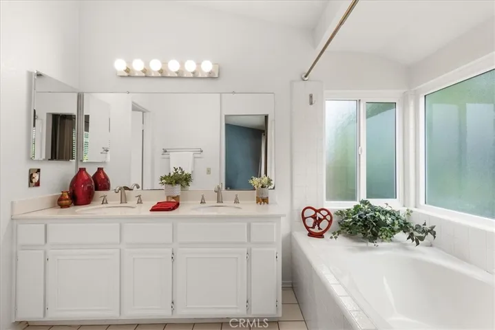 Primary bathroom and double sinks