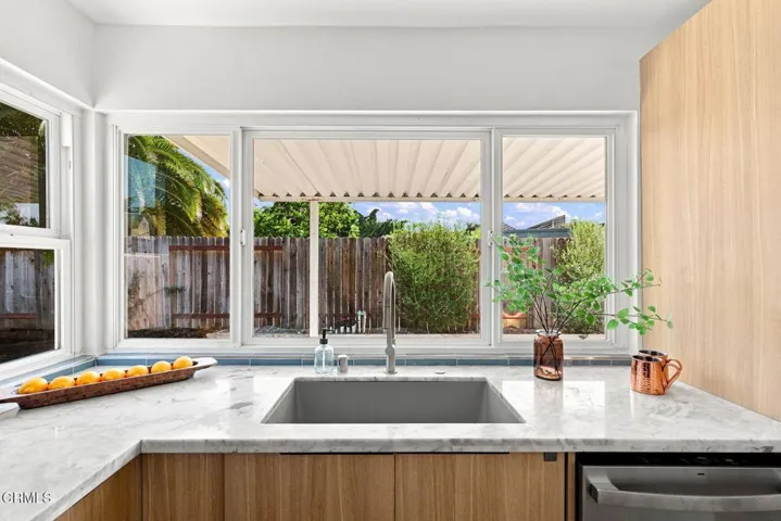 Kitchen View to Backyard