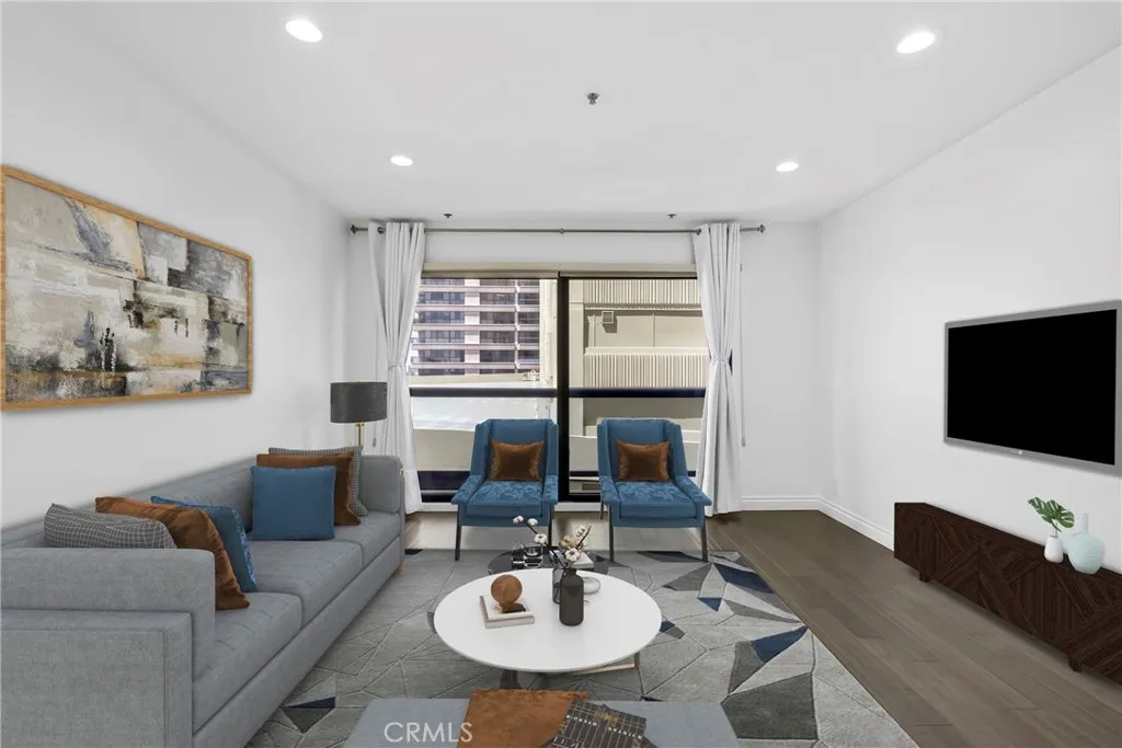 Digitally staged Living room