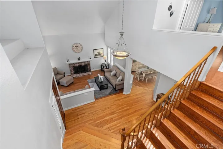A look at the living room from the upstairs